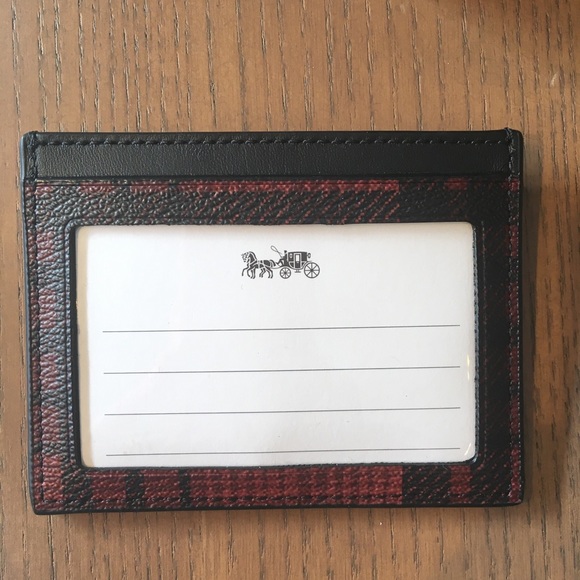 New Men’s Coach Red Twill Slim ID card holder - Picture 3 of 3